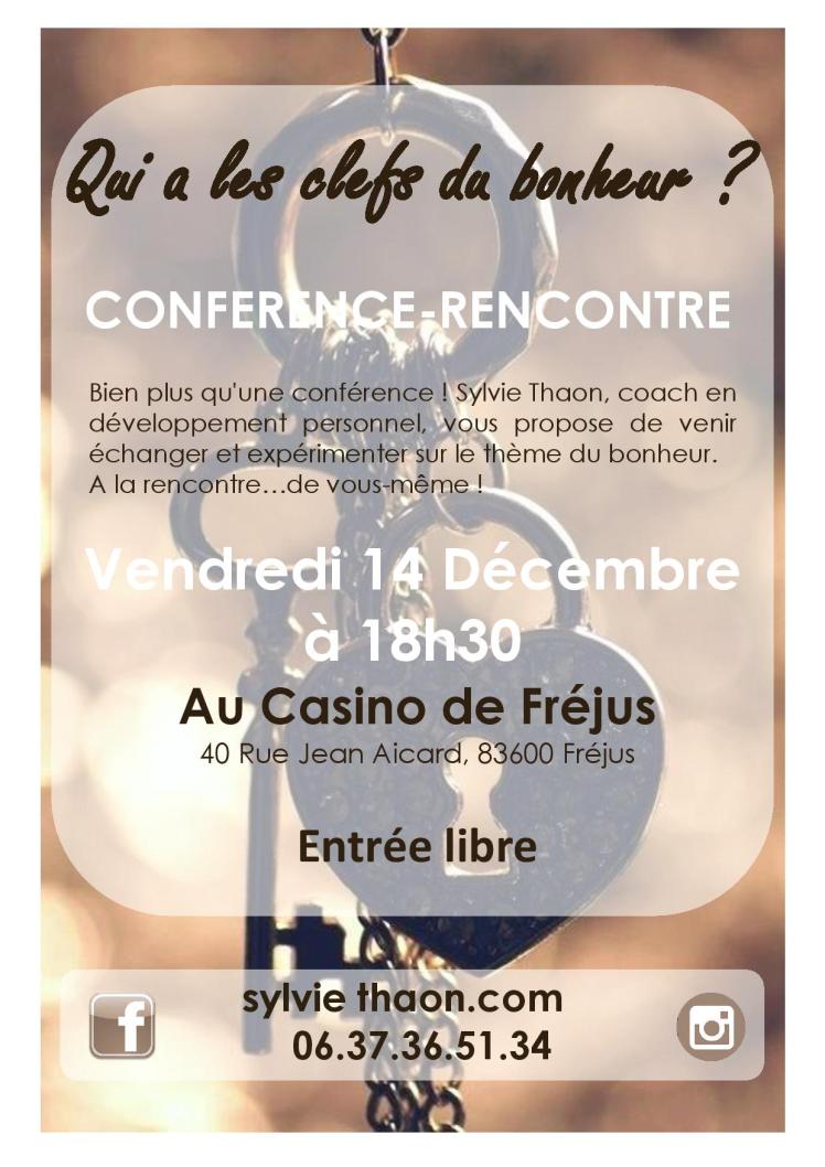 Qui a les clefs du bonheur conférence sylvie thaon fréjus casino de fréjus coaching développement personnel